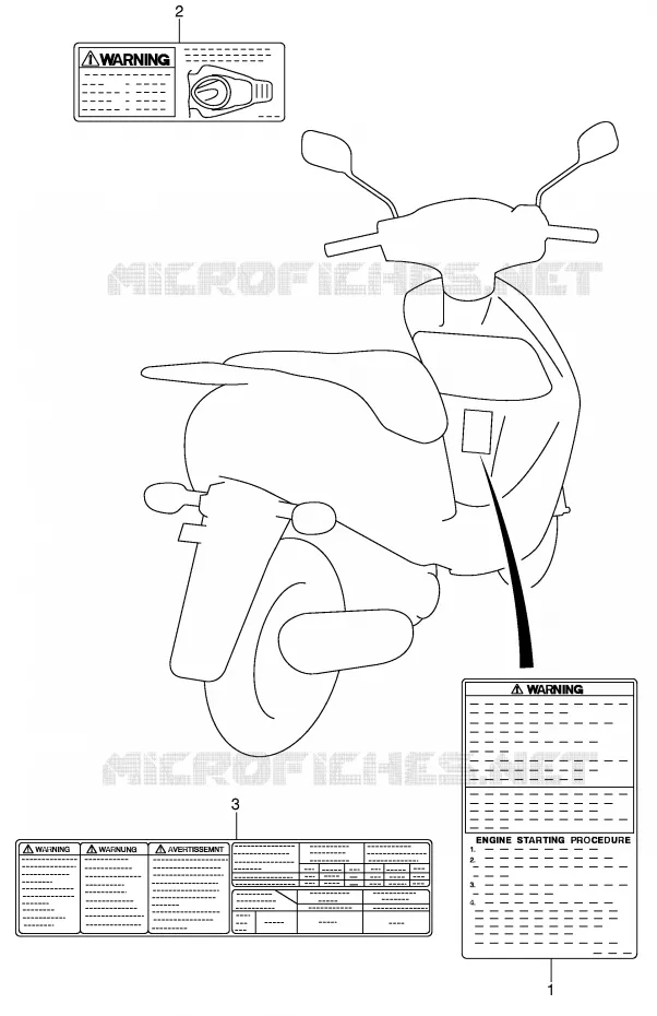 LABEL Suzuki SCOOTER 150 UE 2001  UE150CTK1(P19)