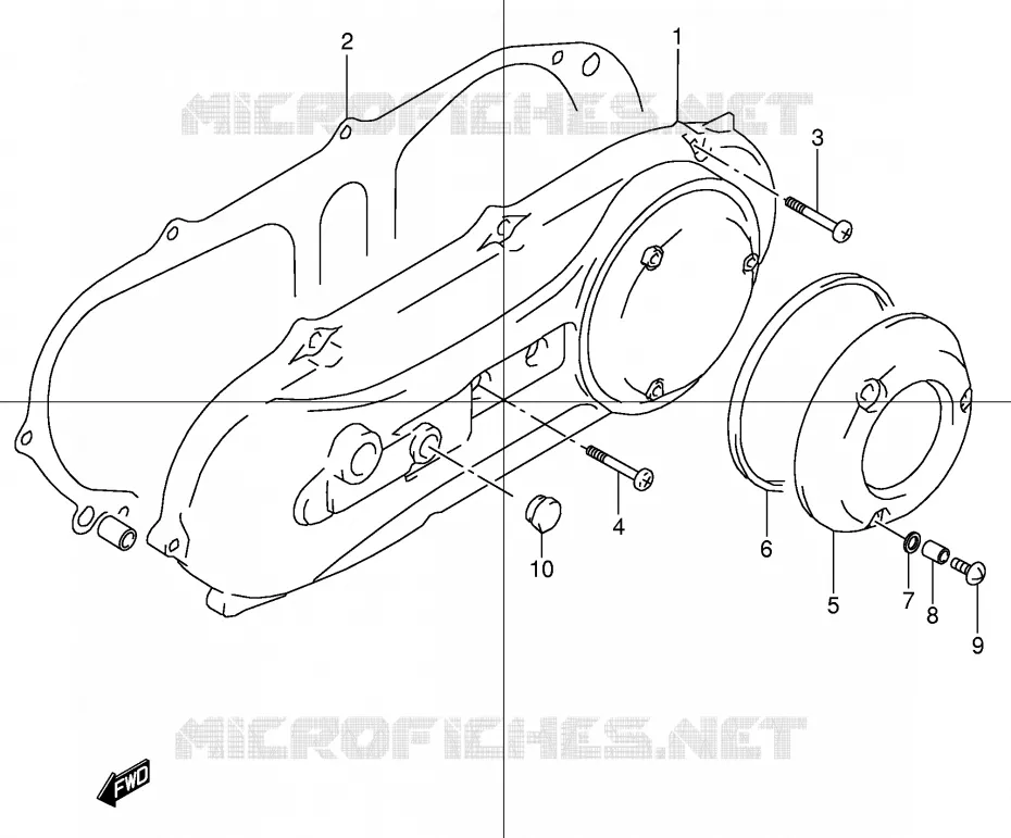 LEFT CRANKCASE COVER Suzuki MOTO 50 STREET-MAGIC 2000  TR50SY(E2)