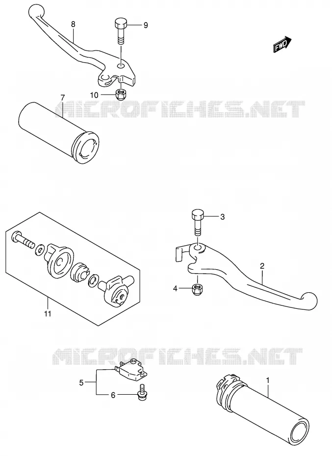 LEVERS - HANDGRIPS Suzuki MOTO 1400 INTRUDER 2004  VS1400GLPK4(E3/E28)