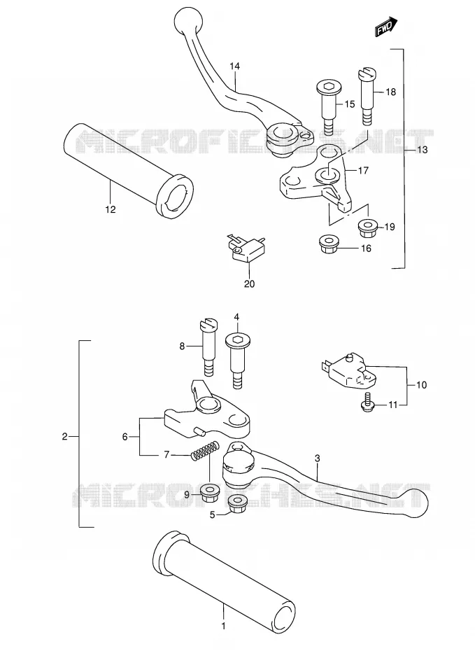 LEVERS - HANDGRIPS Suzuki MOTO 1500 INTRUDER 2014  VL1500K3(E2)