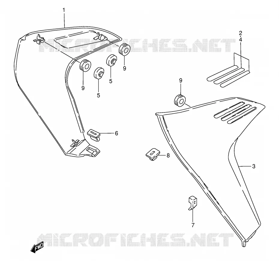RADIATOR COVER (MODEL F/G) Suzuki MOTO 50 TS-W 1995  TS50WS(E6)
