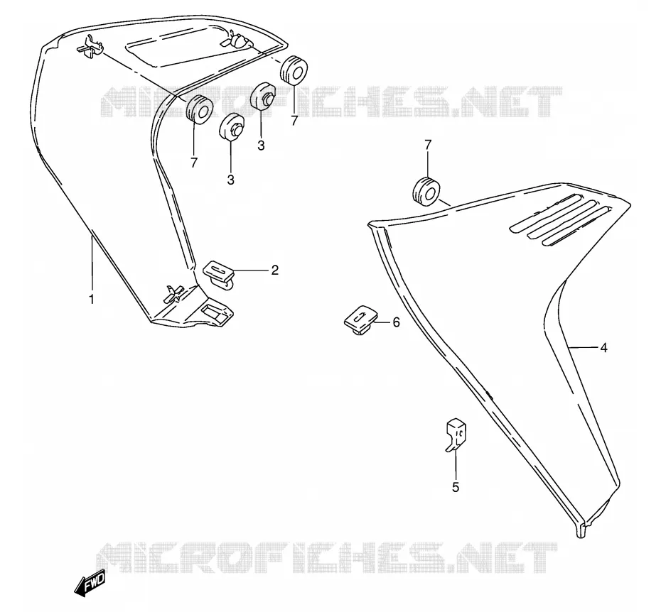 RADIATOR COVER (MODEL P/S) Suzuki MOTO 50 TS-W 1993  TS50WP(E6)