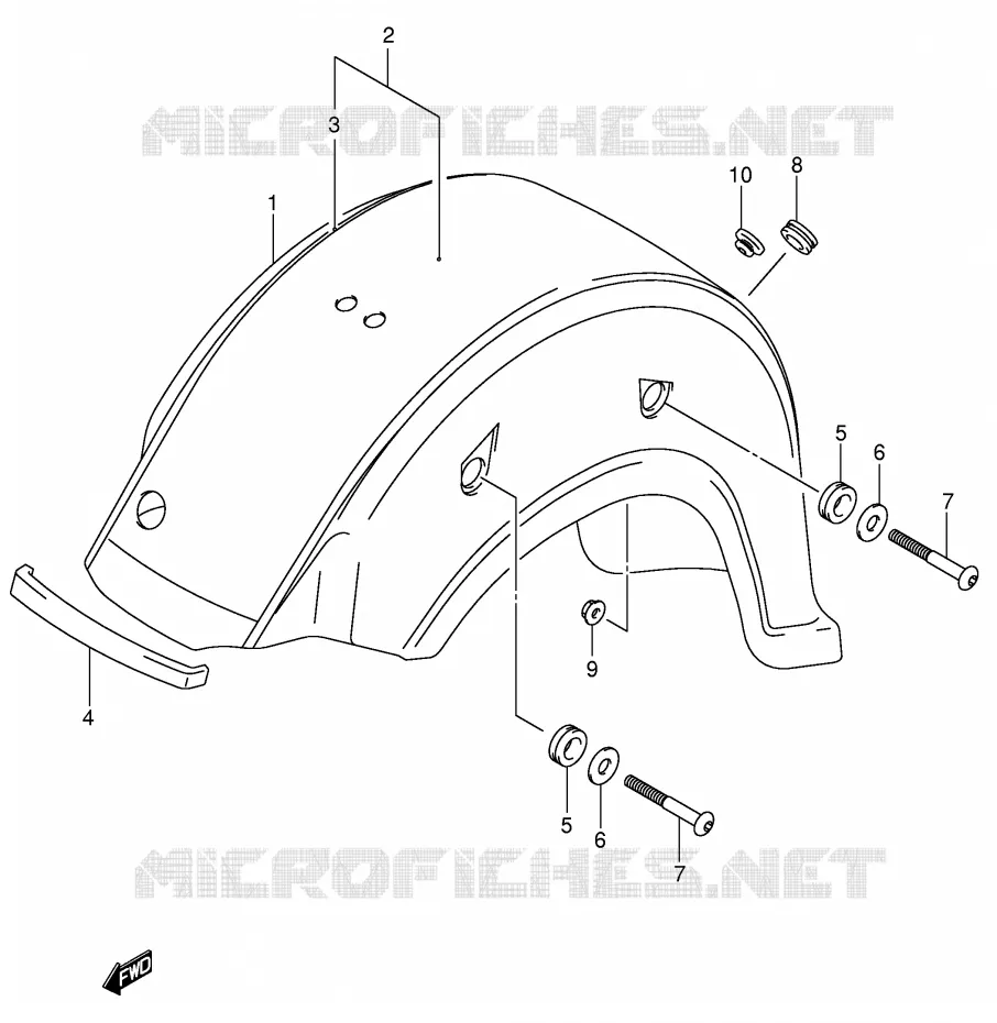 REAR FENDER (MODEL K1) Suzuki MOTO 800 VOLUSIA 2004  VL800ZK4(E2)