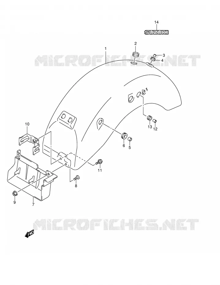 REAR FENDER (MODEL K2/K3/K4) Suzuki MOTO 250 INTRUDER 2002  VL250K2(E2)