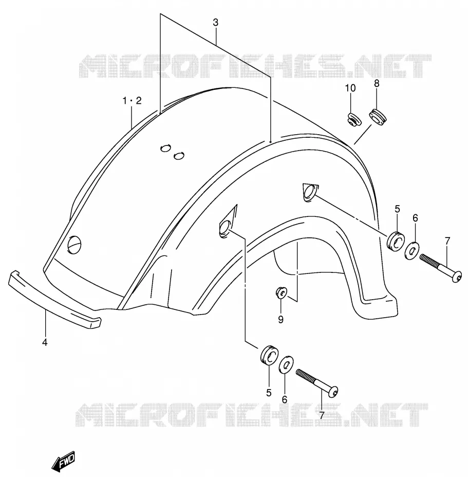 REAR FENDER (MODEL K2) Suzuki MOTO 800 VOLUSIA 2004  VL800ZK4(E2)
