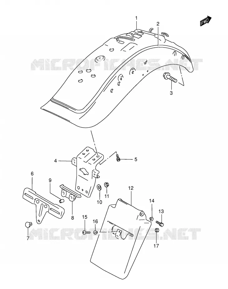REAR FENDER (MODEL K3) Suzuki MOTO 1400 INTRUDER 2002  VS1400GLPK2(E2)