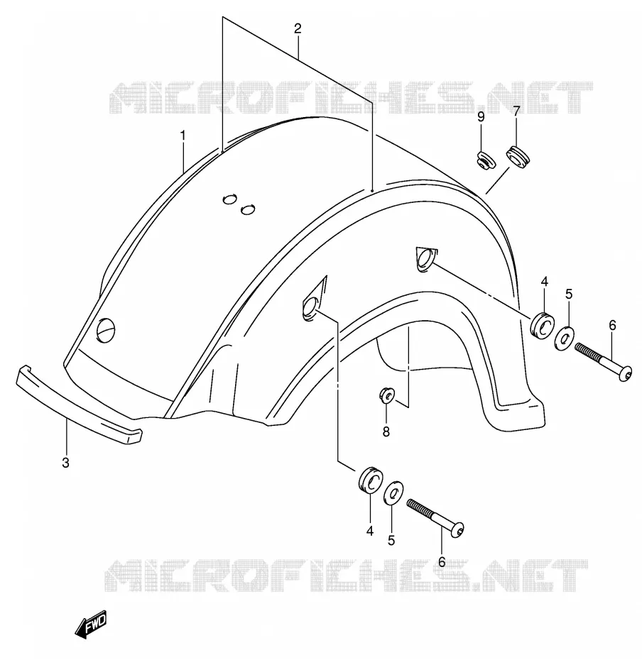 REAR FENDER (MODEL K3) Suzuki MOTO 800 VOLUSIA 2004  VL800K4(E2)