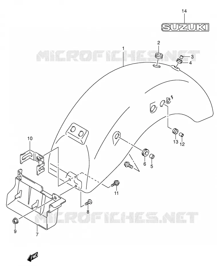 REAR FENDER (MODEL K4) Suzuki MOTO 125 INTRUDER 2000  VL125Y(E2)