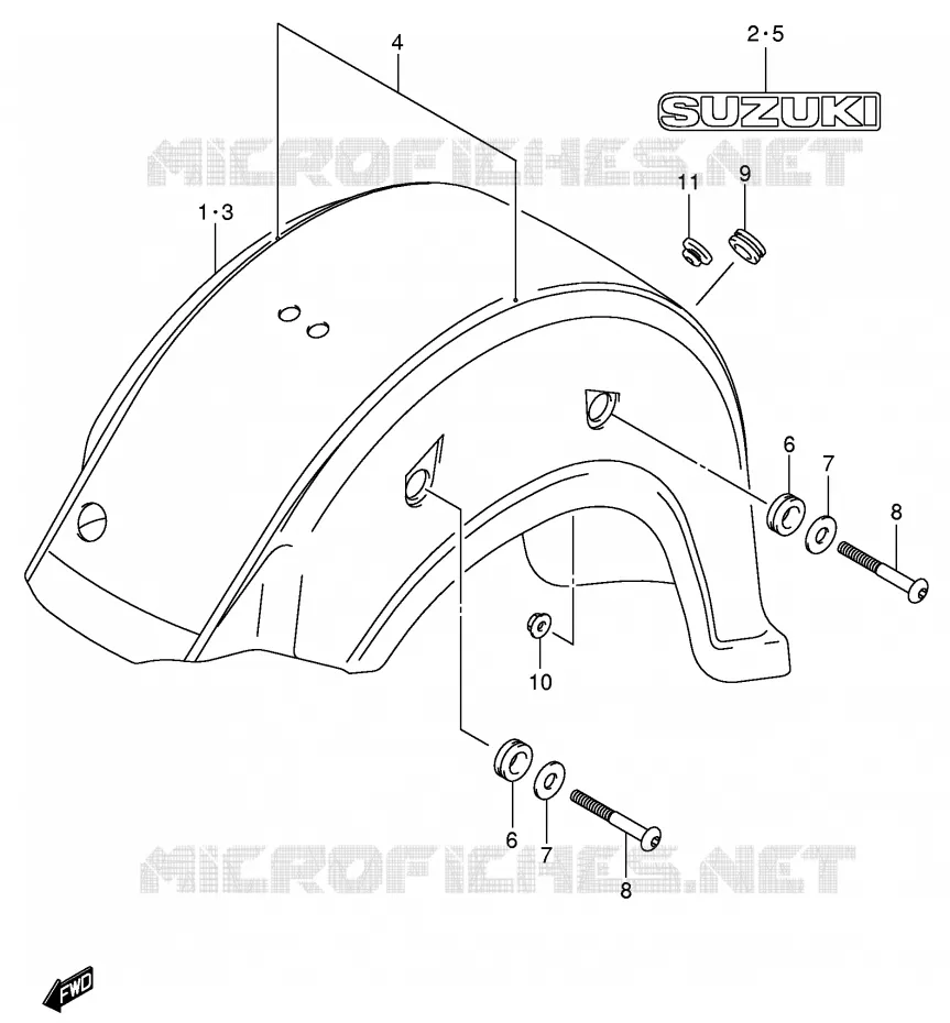 REAR FENDER (MODEL K5) Suzuki MOTO 800 VOLUSIA 2003  VL800ZK3(E2)