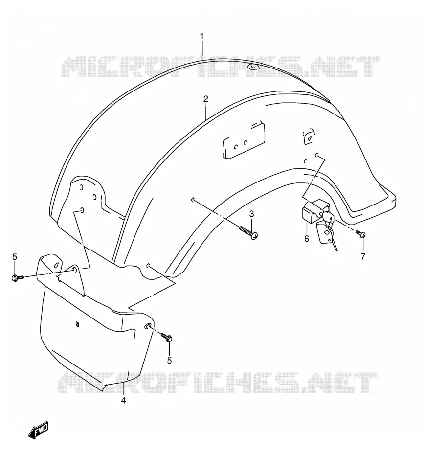 REAR FENDER (MODEL W/X) Suzuki MOTO 1500 INTRUDER 2000  VL1500Y(E2)
