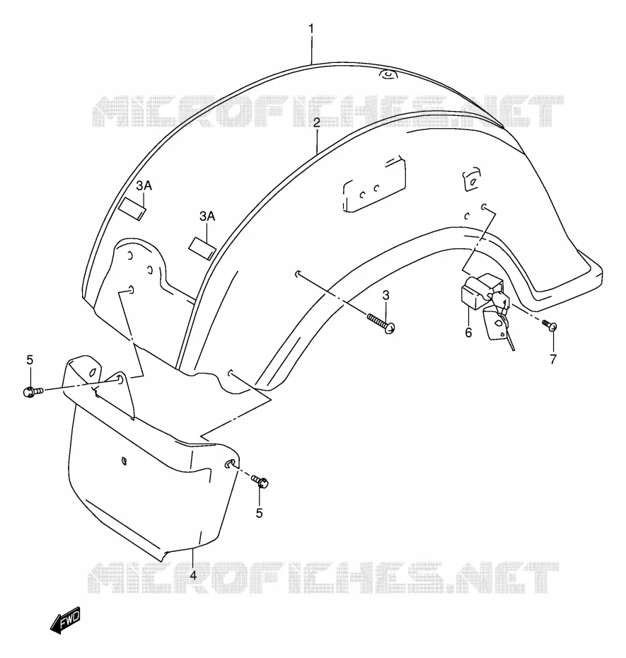 REAR FENDER (MODEL Y/K1/K2) Suzuki MOTO 1500 INTRUDER 2000  VL1500Y(E2)