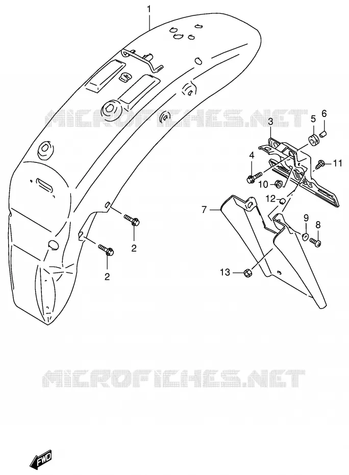 REAR FENDER (MODEL Y) Suzuki MOTO 800 INTRUDER 2000  VS800GLY(E2)