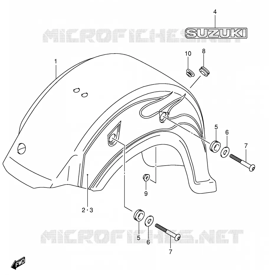 REAR FENDER (VL800ZK4/ZK5) Suzuki MOTO 800 VOLUSIA 2003  VL800K3(E2)