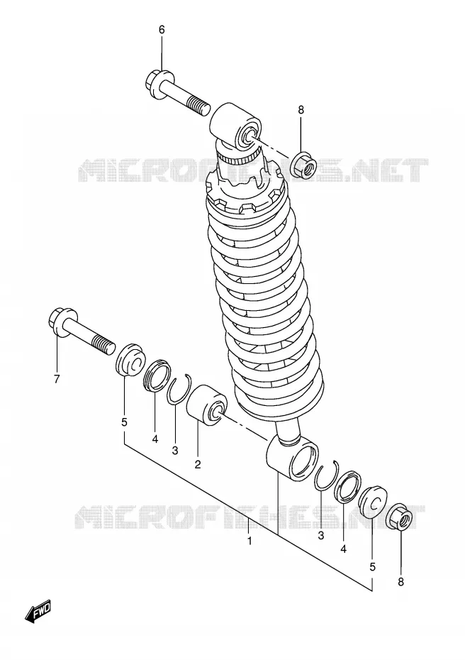 REAR SHOCK ABSORBER (MODEL L/N/R) Suzuki MOTO 125 TS-ER 1992  TS125ERCN(E1)