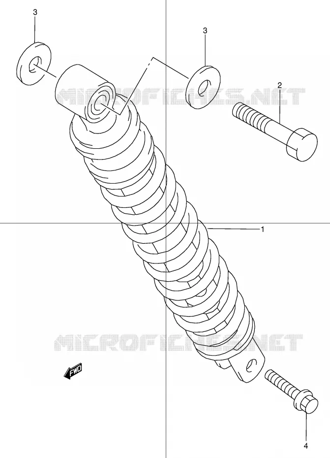 REAR SHOCK ABSORBER Suzuki MOTO 50 STREET-MAGIC 2000  TR50SY(E2)
