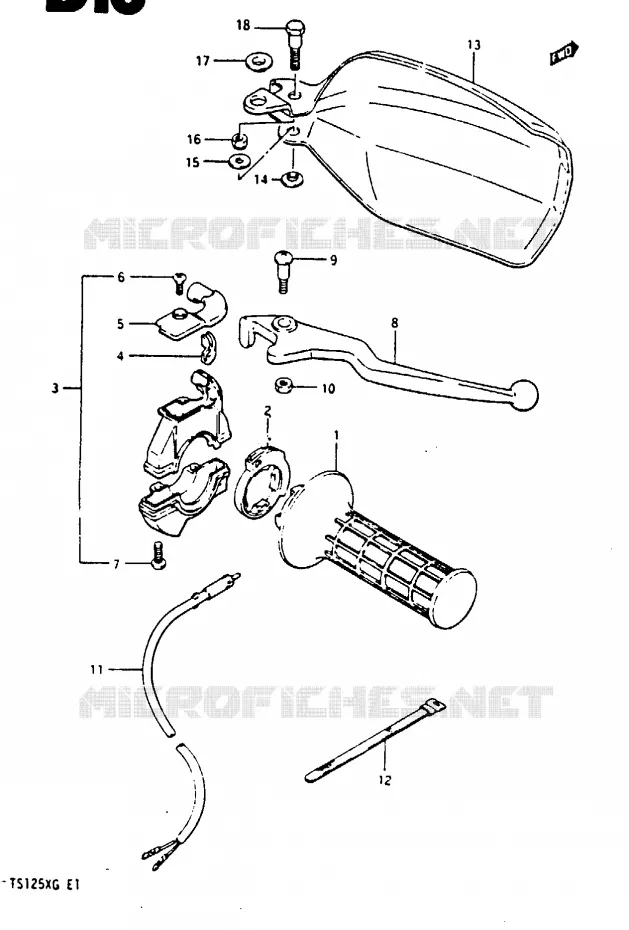 RIGHT SWITCH - HANDGRIP (MODEL E E18 F.NO.106210-/MODEL F/G) Suzuki MOTO 125 TS-X 1985  TS125XF(E/F/G)