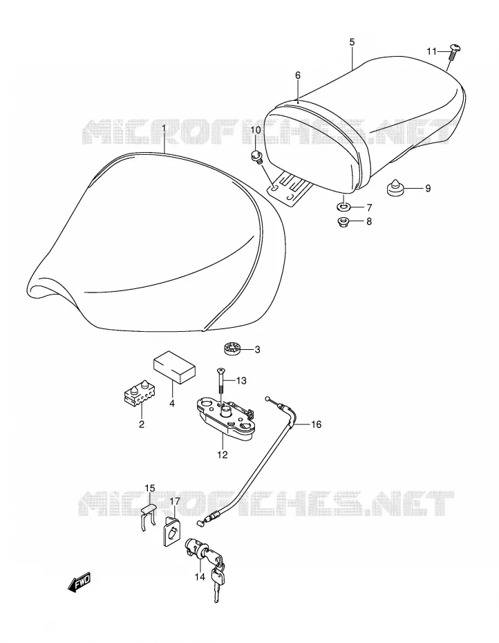 SEAT (MODEL K2/K3/K4) Suzuki MOTO 125 INTRUDER 2003  VL125LK3(E2)
