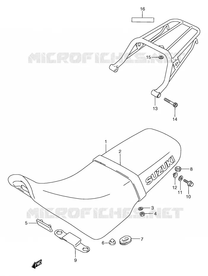SEAT (MODEL M/N/P) Suzuki MOTO 125 TS-R 1990  TS125RL(E2)