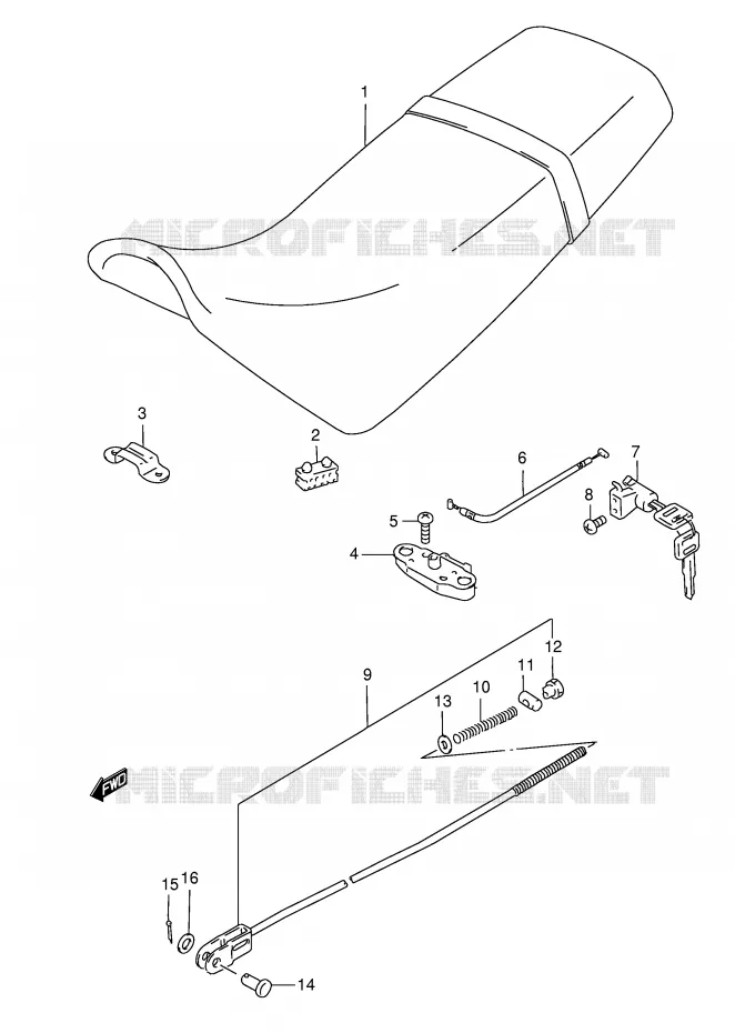 SEAT (MODEL V P9) Suzuki MOTO 185 TS-ER 2000  TS185ERY(E1)