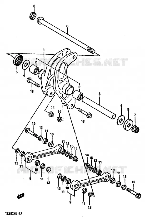 SHOCK ABSORBER LINKAGE Suzuki MOTO 250 TS-X 1987  TS250XH(E/G/H/J/K)