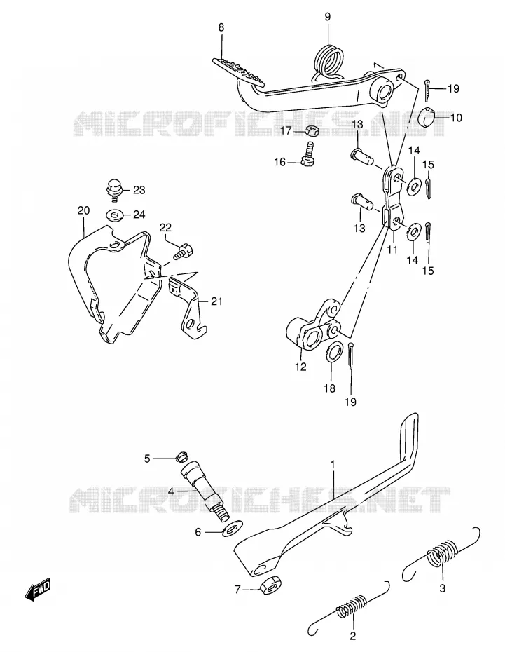 SIDE STAND - REAR BRAKE PEDAL Suzuki MOTO 800 INTRUDER 1992  VS800GLN(E28)