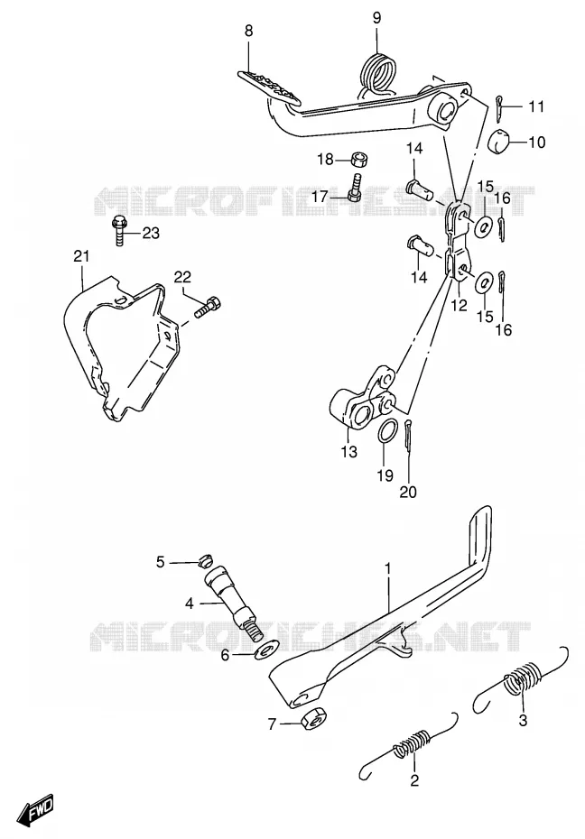SIDE STAND - REAR BRAKE PEDAL Suzuki MOTO 800 INTRUDER 2000  VS800GLY(E2)