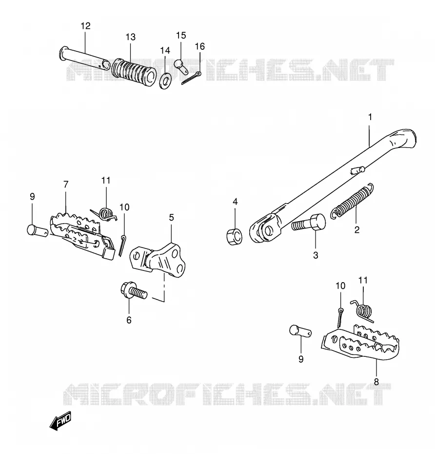 STAND - FOOTREST Suzuki MOTO 125 TS-ER 1994  TS125ERCR(E1)
