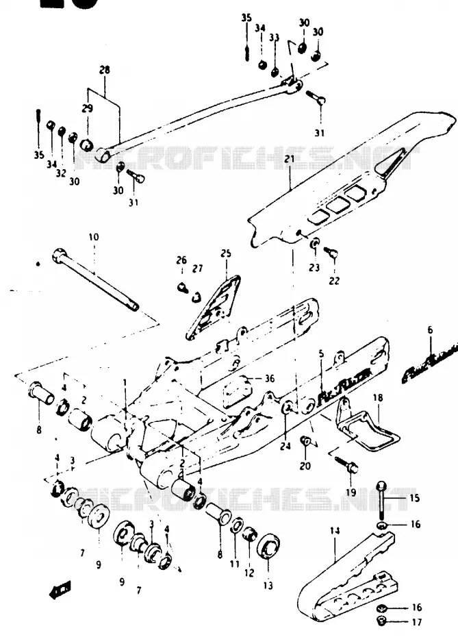 SWINGARM Suzuki MOTO 125 TS-X 1984  TS125XE(E/F/G)