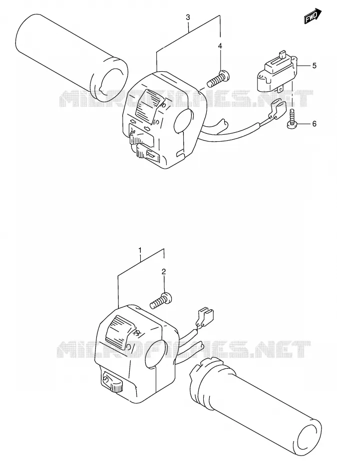 SWITCHES (MODEL S/T/V) Suzuki MOTO 800 INTRUDER 1992  VS800GLN(E28)