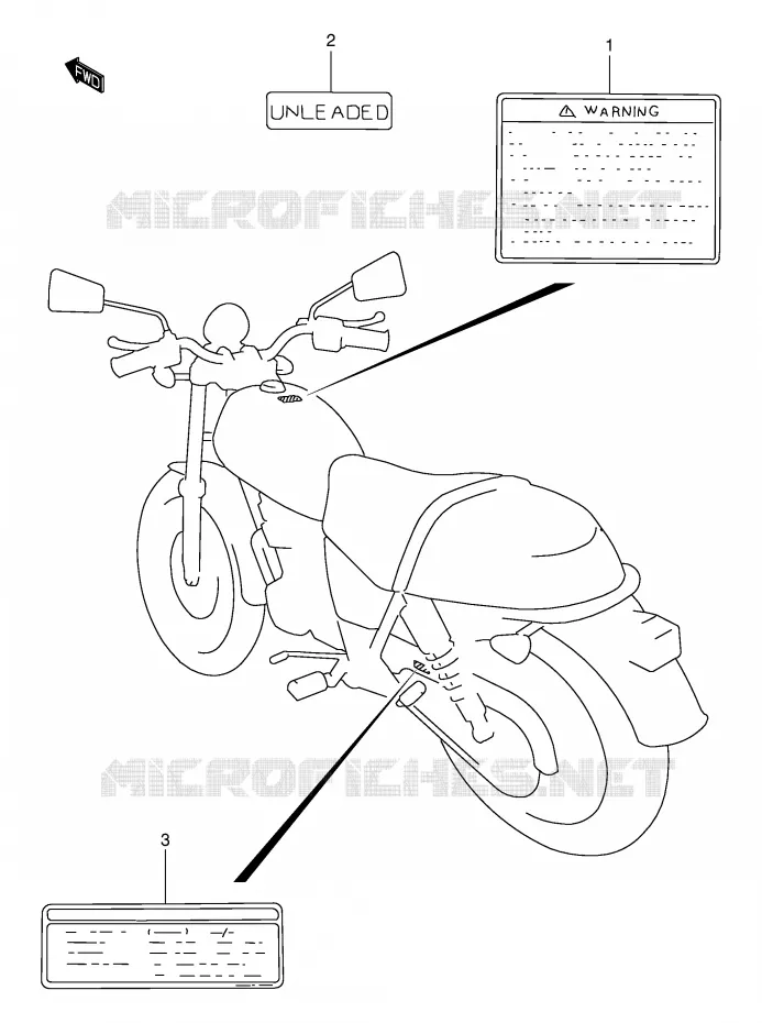 WARNING LABEL (MODEL K1) Suzuki MOTO 250 TU 1998  TU250XW(E2)