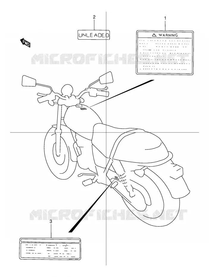 WARNING LABEL Suzuki MOTO 125 TU 1999  TU125XTX(E2)