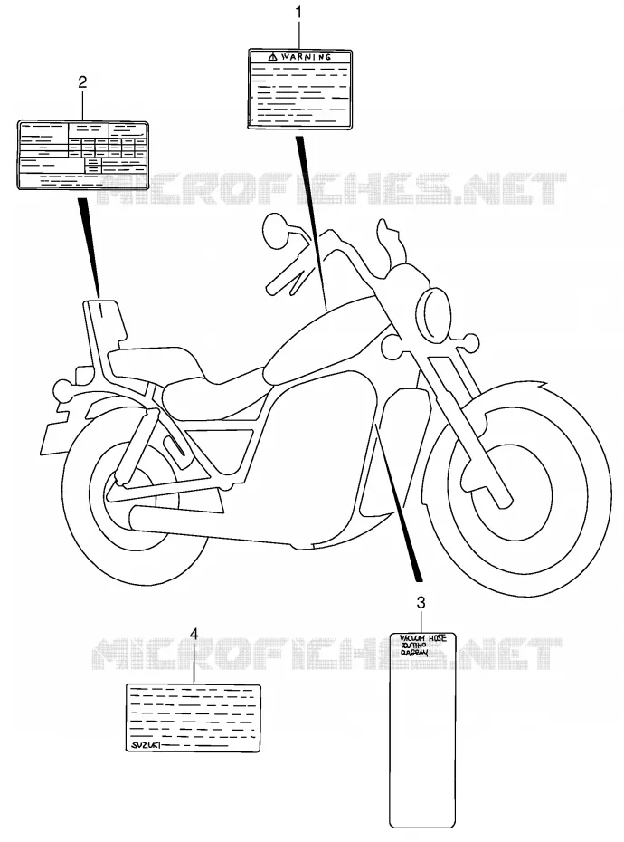 WARNING LABEL Suzuki MOTO 1400 INTRUDER 2005  VS1400K5(E3/E28)
