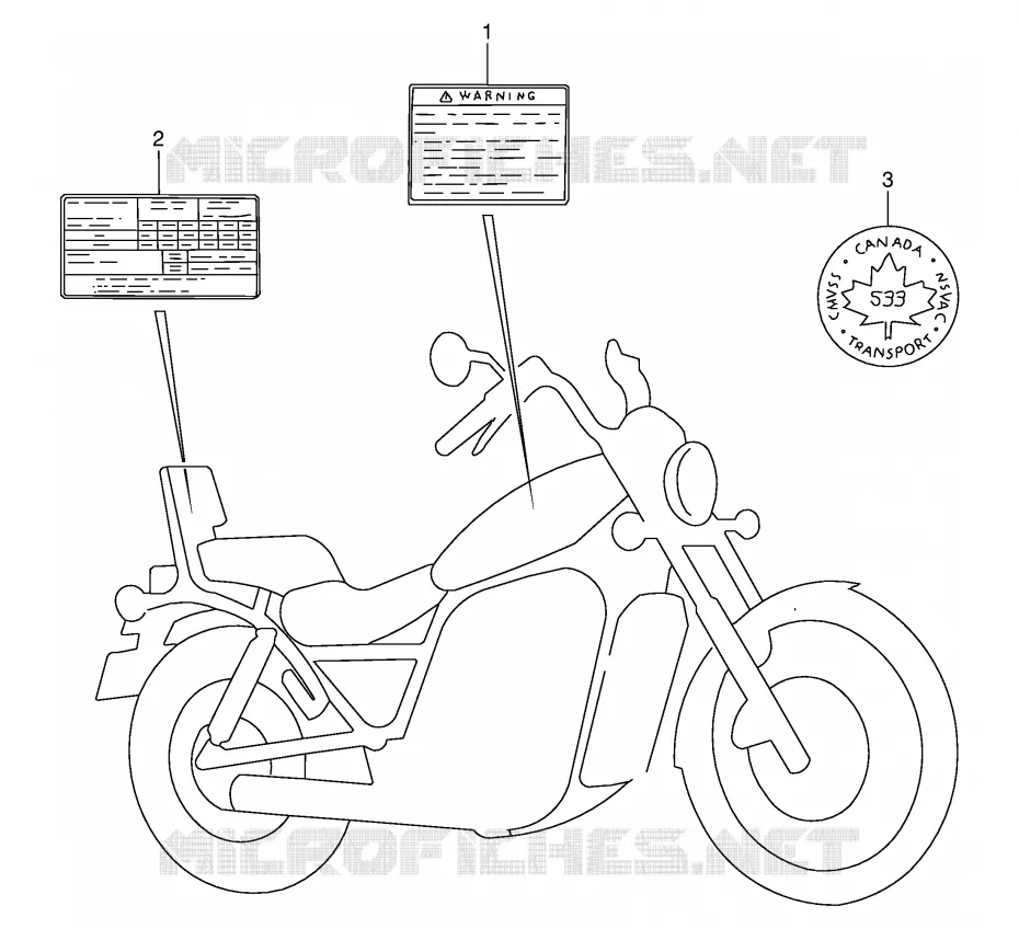 WARNING LABEL Suzuki MOTO 800 INTRUDER 1993  VS800GLP(E28)