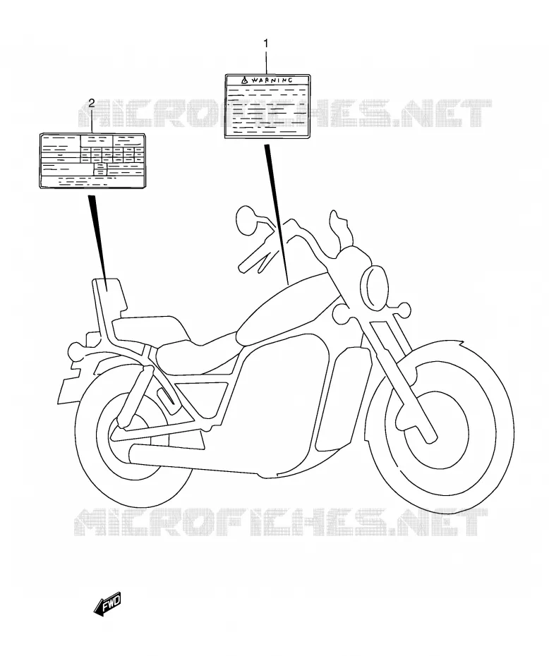 WARNING LABEL Suzuki MOTO 800 INTRUDER 2002  VS800GLK2(E22)