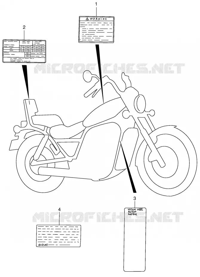 WARNING LABEL Suzuki MOTO 800 INTRUDER 2005  VS800K5(E3/E28)