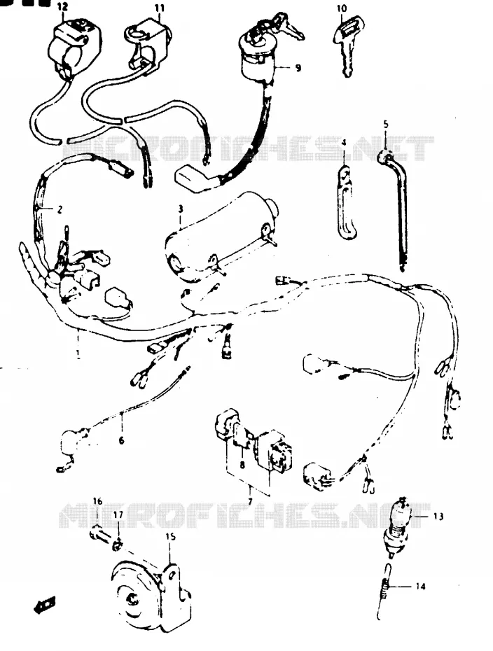 WIRING HARNESS Suzuki MOTO 125 TS-X 1984  TS125XUE(E/F/G)