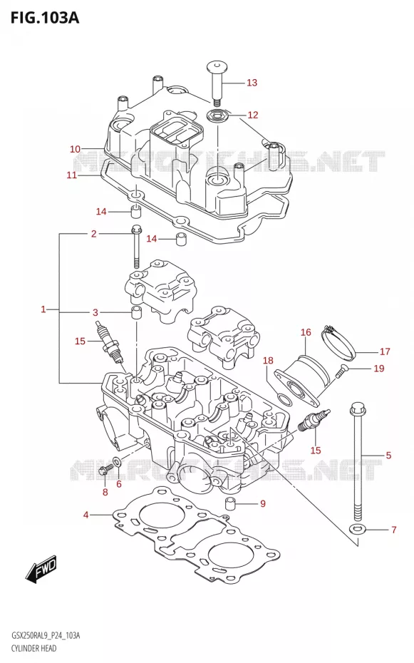 CYLINDER HEAD Suzuki MOTO 250 GSX-R 2019  GSX250RA L9/GSX250RZA L9 P24