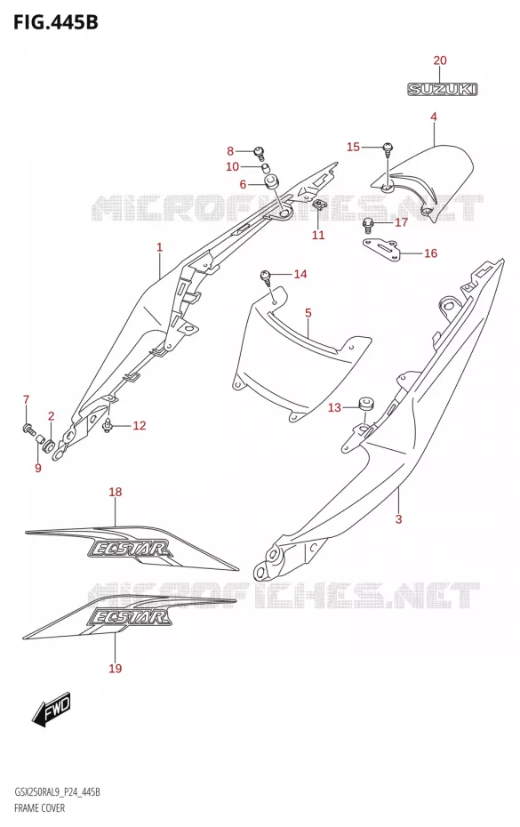 FAIRING (GSX250RZA:L9:P24) Suzuki MOTO 250 GSX-R 2019  GSX250RA L9/GSX250RZA L9 P24