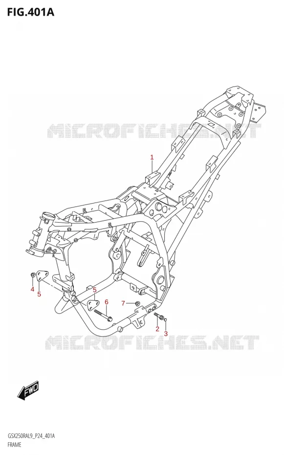 FRAME Suzuki MOTO 250 GSX-R 2019  GSX250RA L9/GSX250RZA L9 P24