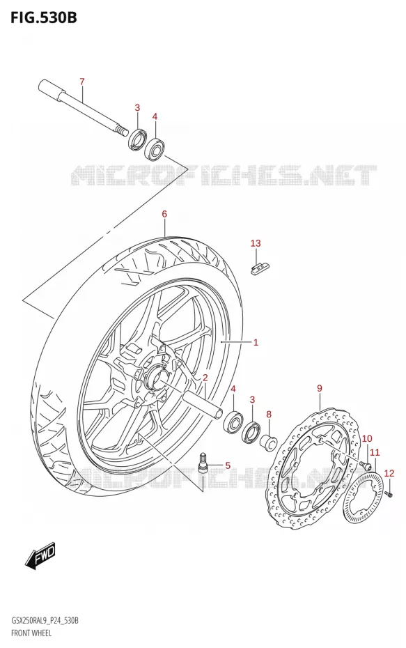 FRONT WHEEL (GSX250RZA:L9:P24) Suzuki MOTO 250 GSX-R 2019  GSX250RA L9/GSX250RZA L9 P24