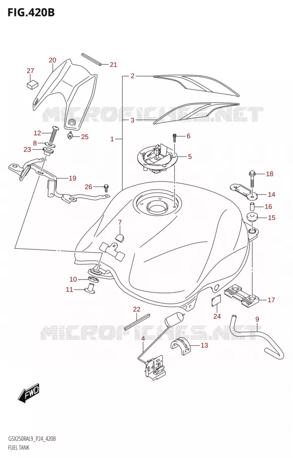 FUEL TANK (GSX250RZA:L9:P24) Suzuki MOTO 250 GSX-R 2019  GSX250RA L9/GSX250RZA L9 P24