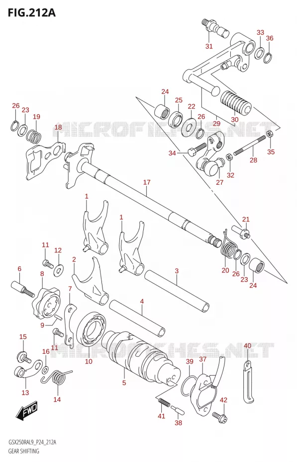 GEAR SHIFTING ASSY Suzuki MOTO 250 GSX-R 2019  GSX250RA L9/GSX250RZA L9 P24
