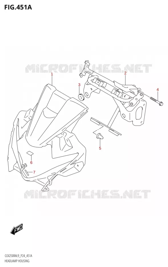 HEADLAMP HOUSING Suzuki MOTO 250 GSX-R 2019  GSX250RA L9/GSX250RZA L9 P24
