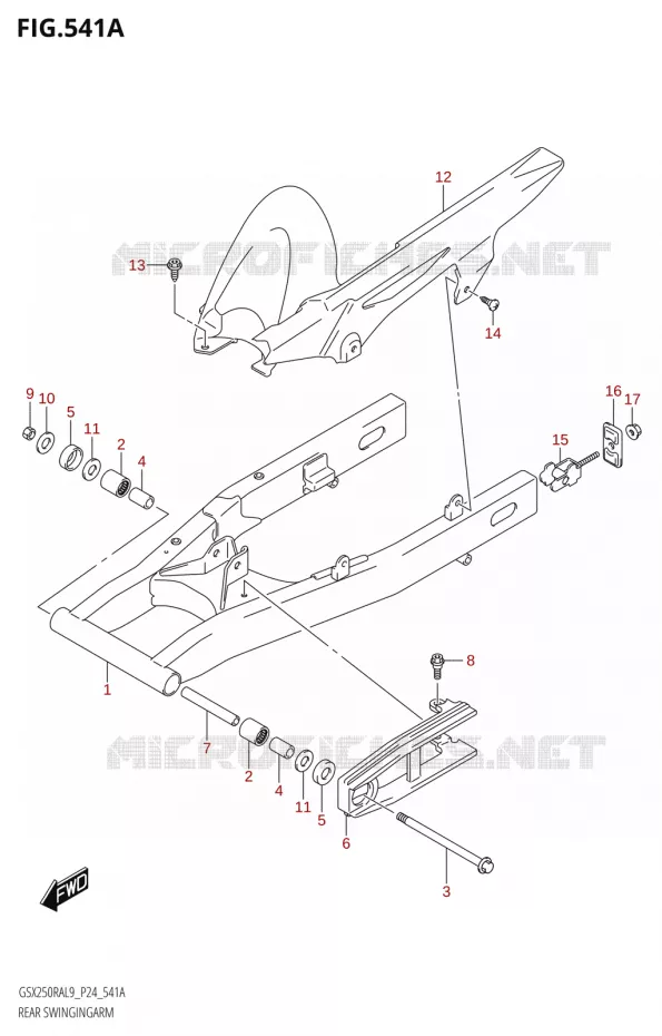 SWINGARM Suzuki MOTO 250 GSX-R 2019  GSX250RA L9/GSX250RZA L9 P24