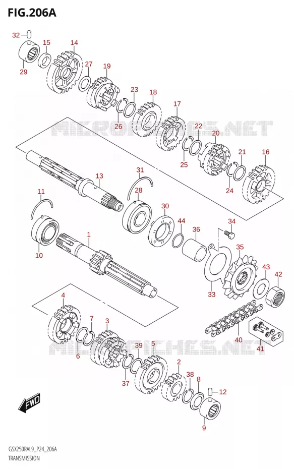 TRANSMISSION Suzuki MOTO 250 GSX-R 2019  GSX250RA L9/GSX250RZA L9 P24