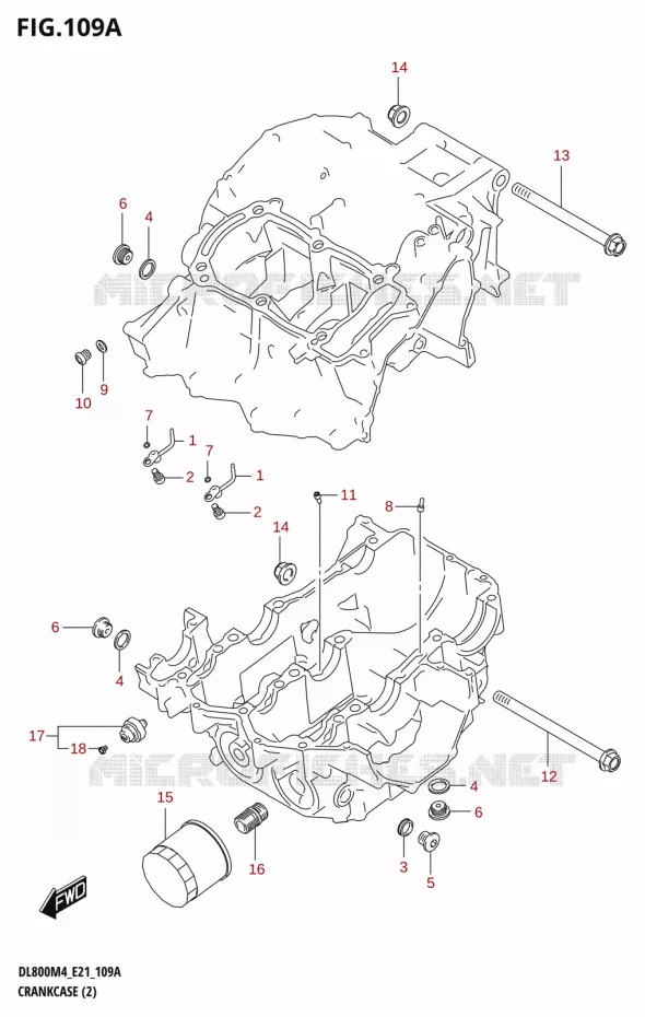 CRANKCASE (2) Suzuki MOTO 800 V-STROM 2024  DL800RQ M4 (E21)