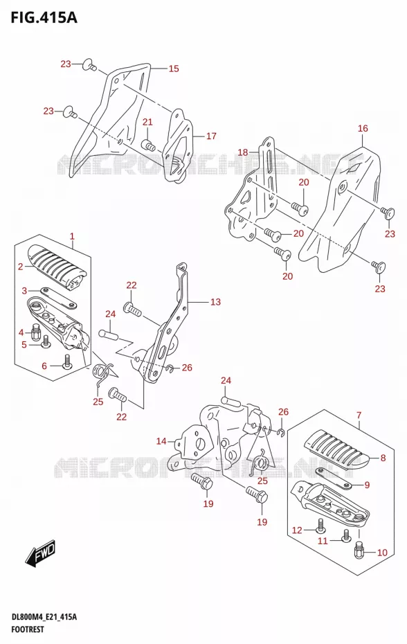 FOOTREST Suzuki MOTO 800 V-STROM 2024  DL800RQ M4 (E21)