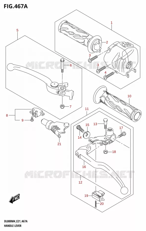 LEVERS - HANDGRIPS Suzuki MOTO 800 V-STROM 2024  DL800RQ M4 (E21)