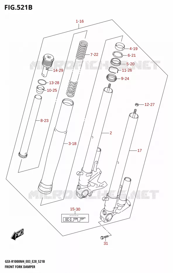 FRONT FORK (GSX-R1000RA) Suzuki MOTO 1000 GSX-R 2024  GSX-R1000A M4 E03 E28 E33