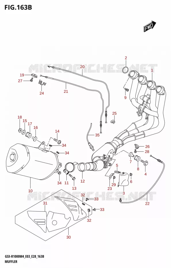 MUFFLER Suzuki MOTO 1000 GSX-R 2024  GSX-R1000A M4 E03 E28 E33